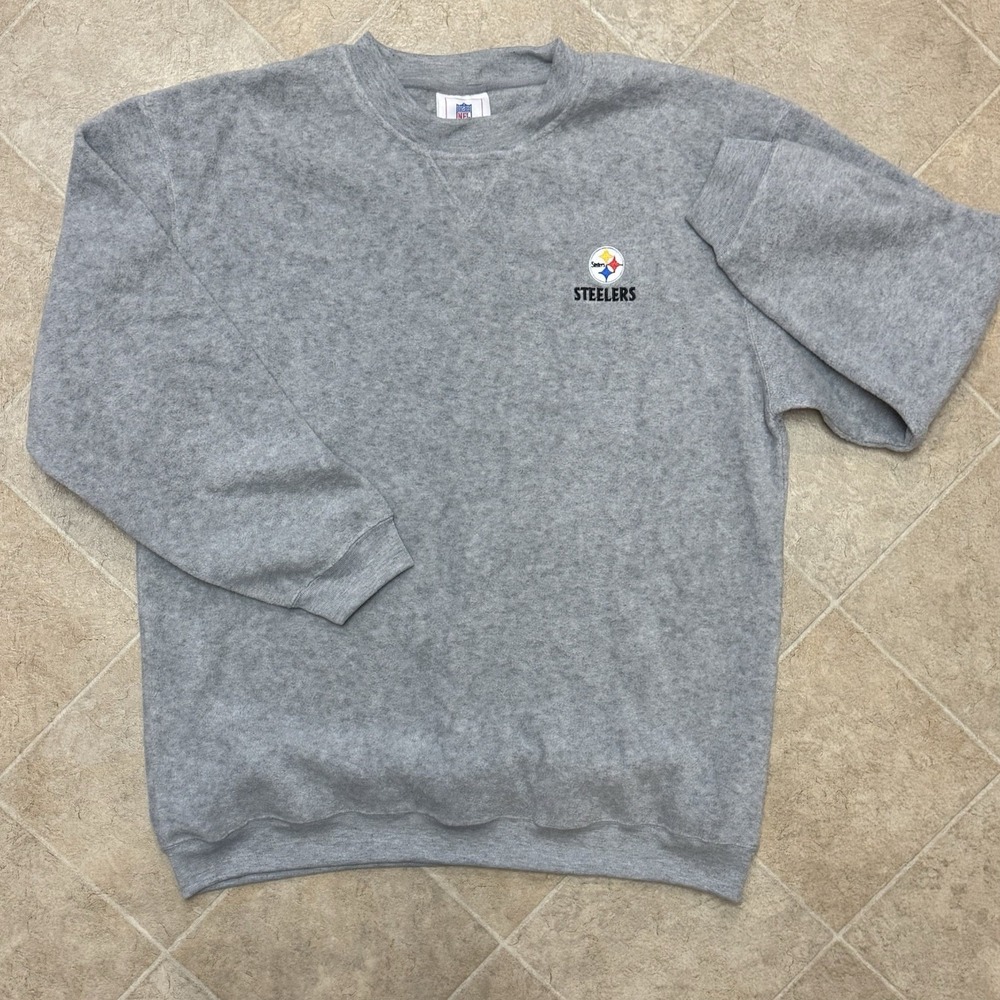 NFL Pittsburgh Steelers Gray Fleece Pullover  Men XL Activewear Logo Football